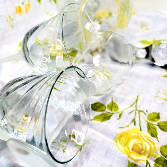 Vintage 1960s Romanian Optic Swirl Decanter & Wine Glass Set Frosted Barware - Picture 8 of 12